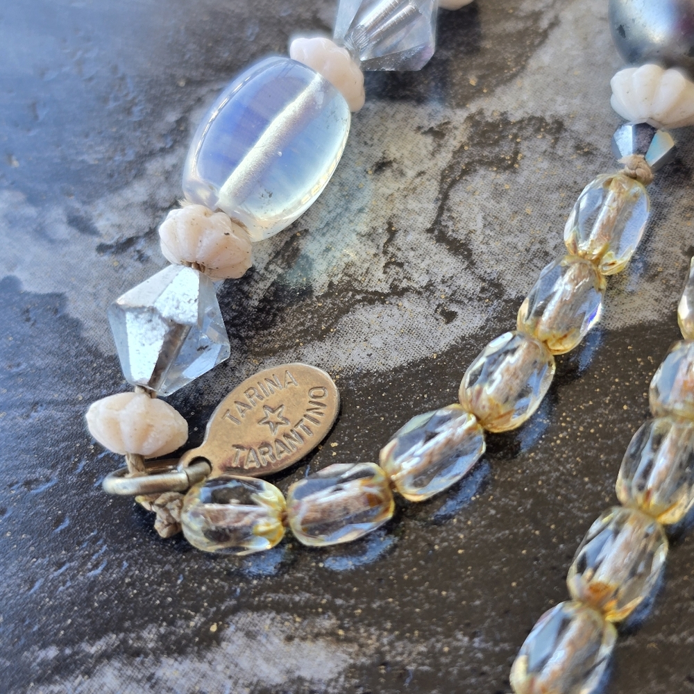 Tarina Tarintino Elegant Black Yellow, & Multicolored Estate 29" Beaded Necklace - Picture 2 of 13
